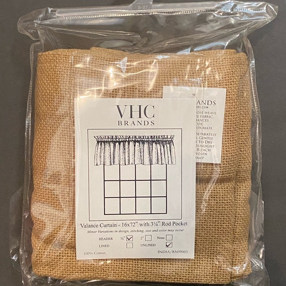 VHC Brands Burlap Valance - Picture 2 of 3